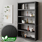 Полиця для лаків на стіну, поличка з натурального дерева на 5 рядів, сосна., фото 3