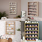 Полиця для лаків на стіну, поличка з натурального дерева на 5 рядів, сосна., фото 6