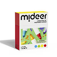 Маркери дитячі-універсальні фломастери, 12шт Mideer (склад)
