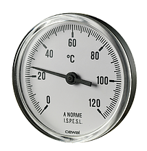 Термометр вертикальний для опалення Cewal Ø 80 мм (120°C) 5 см ударостійкий (Італія) 91608050