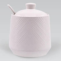 Цукорниця керамічна 0,3 л з ложкою Maestro MR-20002-09 White - MiniLavka