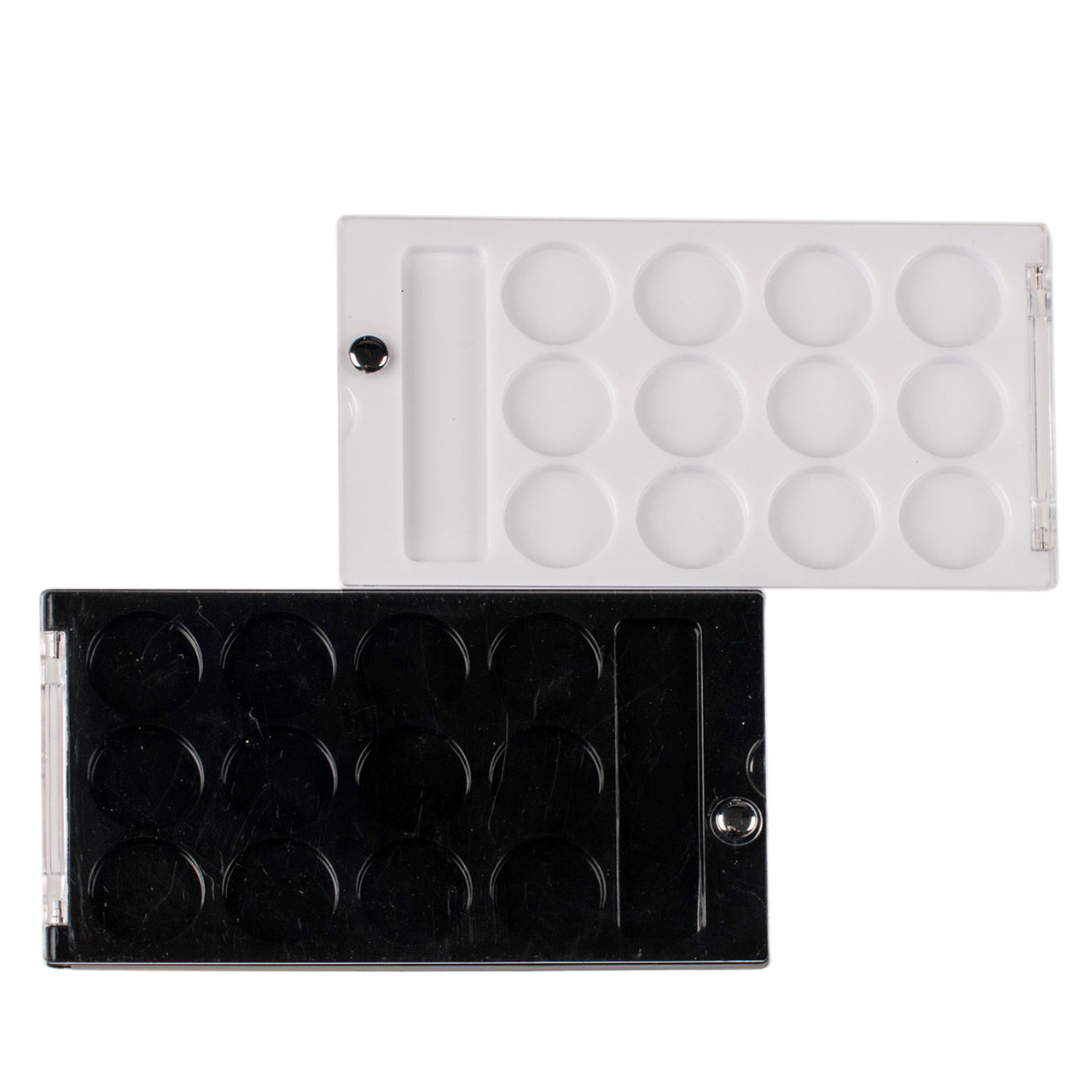 Контейнер для стразів на 12 комірок, чорний, білий.