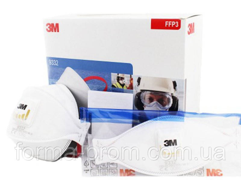 Респіратор аерозольний 3 м 9332 aura+ Ціна за 1 шт., фото 1