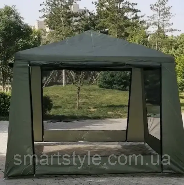 Намет Шатер Бесідка 2 входи посилений каркас 320х320 висота 245 см 1628d, фото 1