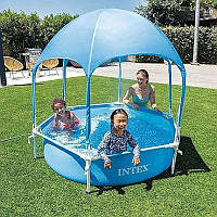 Каркасний басейн Intex 28209 (38*183 см., об'єм: 700 л., тент-парасолька з душем, серія: Splash-in-Shade Play) [Склад зберігання: