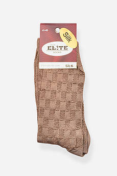 Шкарпетки чоловічі демісезонні коричневого кольору шовк р.41-45 198557M