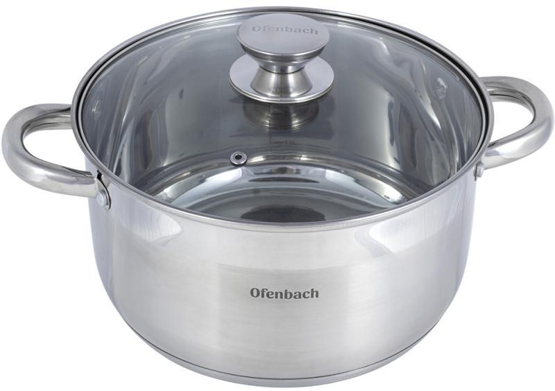Каструля Ofenbach Casserole з нержавіючої сталі 6л зі скляною кришкою
