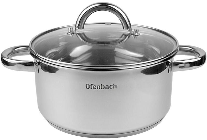 Каструля індукційна Ofenbach Casserole із нержавіючої сталі 3л зі скляною кришкою
