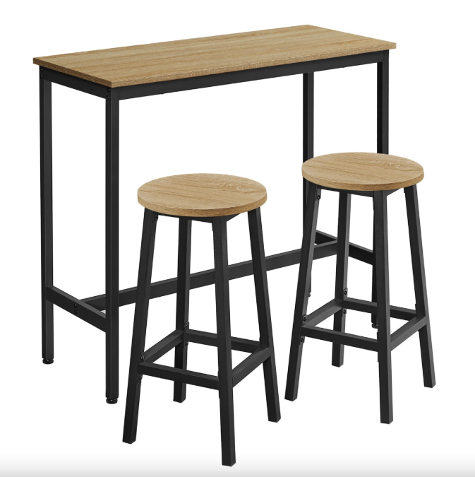Барний стіл та 2 барні стільці Leobert Kidol в стилі Loft натуральний, фото 1