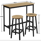 Барний стіл та 2 барні стільці Leobert Kidol в стилі Loft натуральний, фото 3