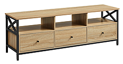 Тумба під телевізор Leobert Kamila в стилі Loft з 3 шухлядами натуральний
