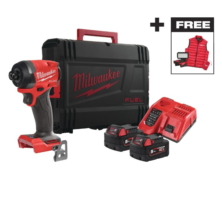 Гвинтокрут акумуляторний 1/4" HEX MILWAUKEE, M18 FID3MC-502X, 226Нм, (+ЗП, 2акум.Х 5Аг, HDкейс)+M18