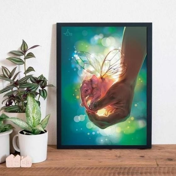 Алмазна мозаїка "Чарівне слоненя", картина стразами. 20*30 см