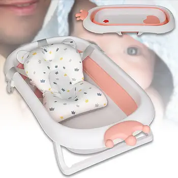 Дитяча складана ванна з вкладишем 84*50*23 см для купання малюка El Camino ME 1105 coral powder Кораловий