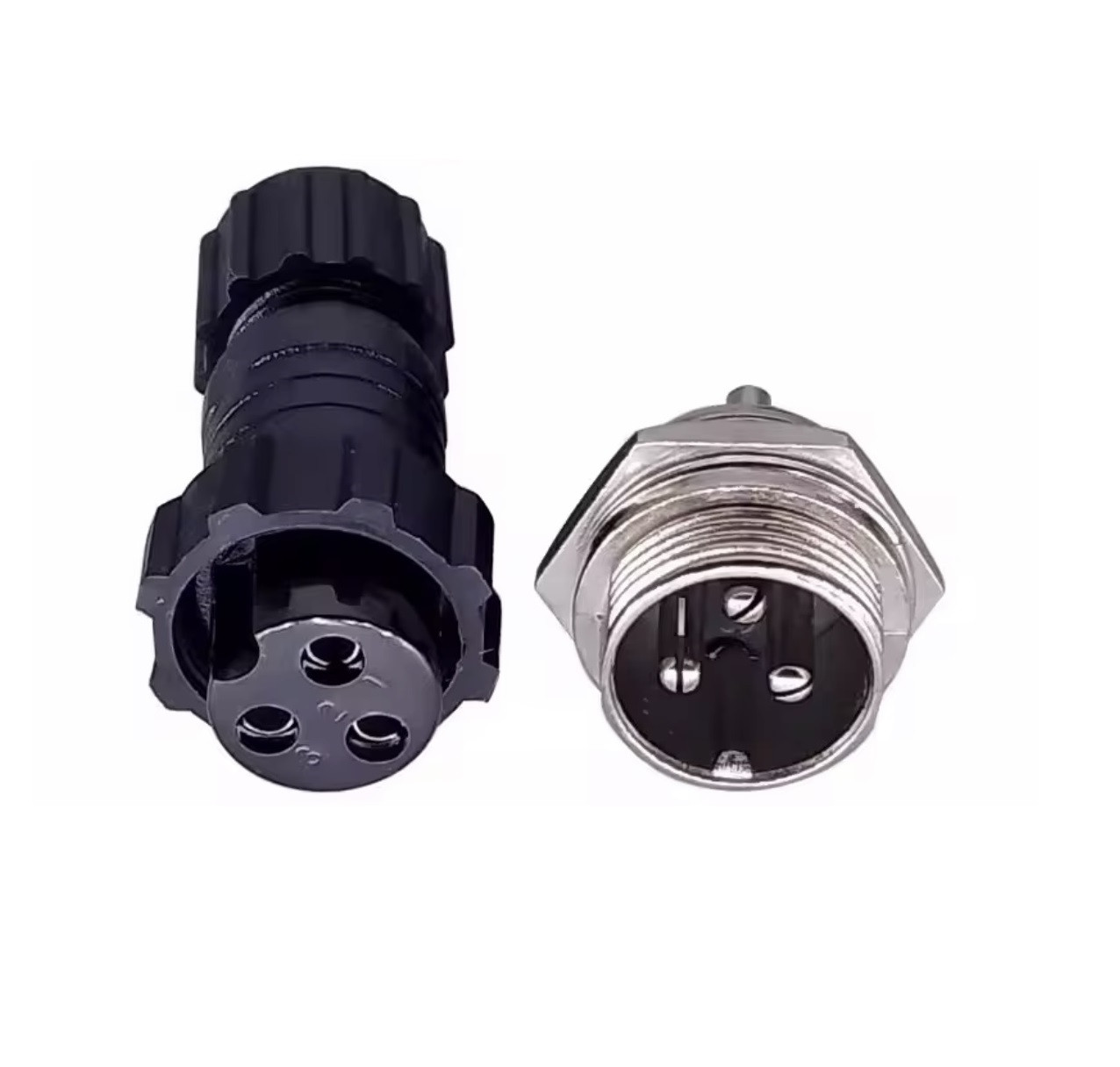 З'єднувач силовий GX16 3pin 10А, комплект male+female, водостійкий IP65