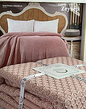 Персиковий, в'язаний акриловий плед євро розмір, Romeo Home, Туреччина