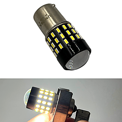 Світлодіодна автомобільна лампа R5 12-24В 1 контакт 54 SMD з лінзою (Китай)