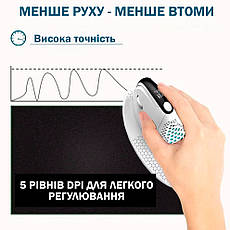 Мишка Бездротова Bluetooth Delux M618 XSD Seeker Анатомічна Вертикальна Ергономічна для ПК ноутбука Універсальна Біла, фото 3