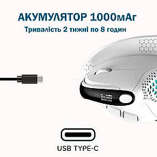 Мишка Бездротова Bluetooth Delux M618 XSD Seeker Анатомічна Вертикальна Ергономічна для ПК ноутбука Універсальна Біла, фото 4