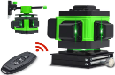 Лазерний рівень 3D акумуляторний на 12 ліній із зеленими променями, пультом, штативом і звуковим супроводом Лучшая цена