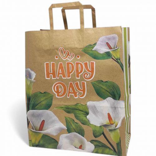 Пакет паперовий з ручками, бурий 32х15х38 см [tsi260663-TSI], фото 1