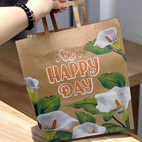 Пакет паперовий з ручками, бурий 32х15х38 см [tsi260663-TSI], фото 2