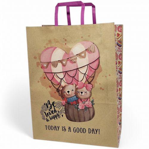 Пакет паперовий з ручками, бурий 32х15х42 см [tsi260664-TSI], фото 1