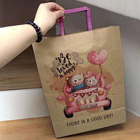 Пакет паперовий з ручками, бурий 32х15х42 см [tsi260664-TSI], фото 2