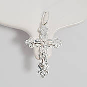 Срібний хрестик з розп'яттям Спаси і Збережи класичний