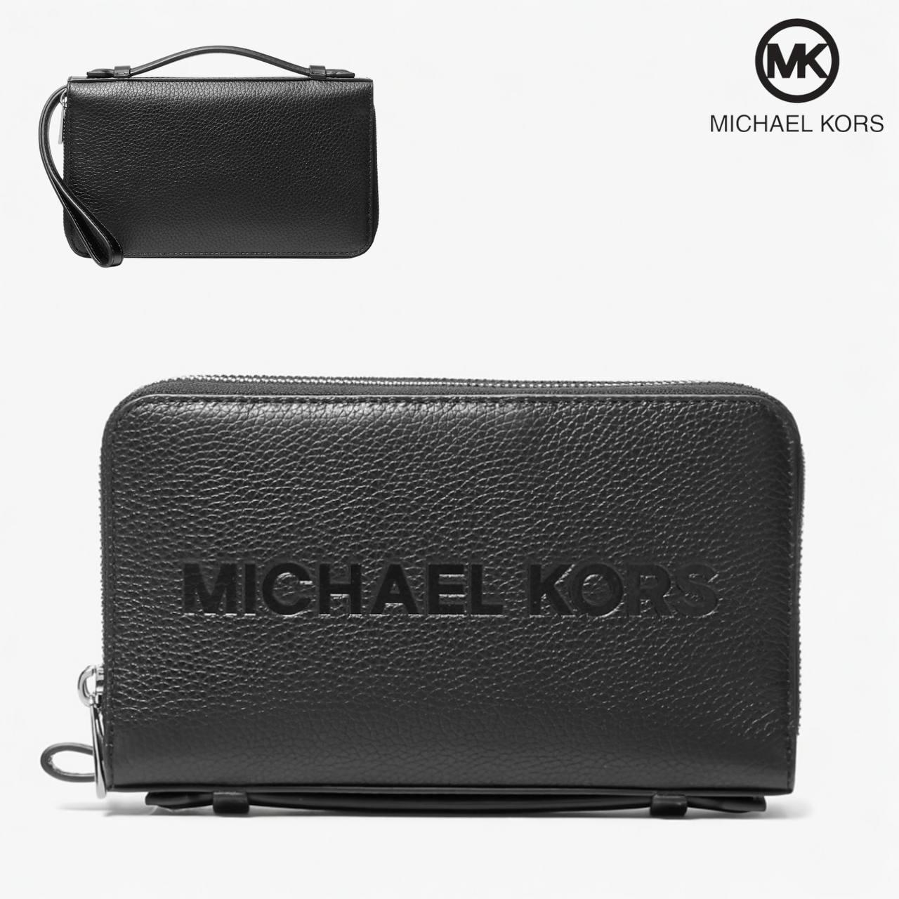 Чоловіче портмоне Michael Kors Cooper Pebbled Leather Wristlet (чорний) ОРИГІНАЛ