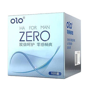 Презервативи OLO  ZERO з гіалуроновою кислотою 0,01мм ультратонкі 10 штук