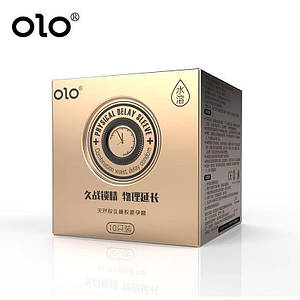Презервативи Olo Physical Delay Sleeve  0,01мм з пролонгатором і крапкамі ультратонкі 10 штук