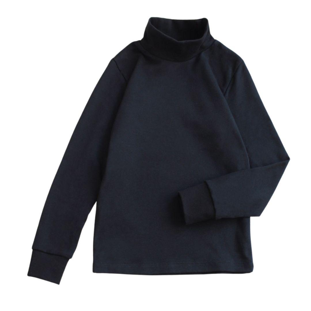 Дитячий однотонний гольф чорний, фото 1