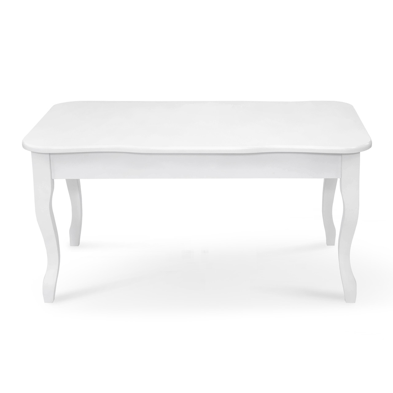 ⭐ Прямоугольный узкий белый журнальный столик из массива дерева в