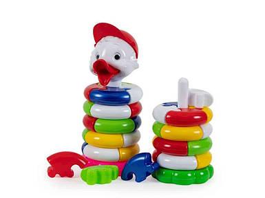 Пірамідка дитяча пластикова Пазл (качечка хлопчик) арт.1816 ТМ BAMSIC FG