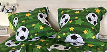 Наволочка бязь 60х60, принт: Футбол зелений