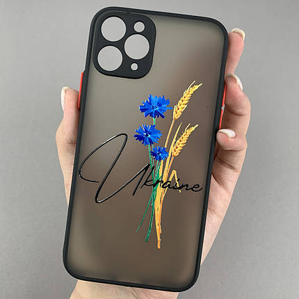 Чохол для Apple iPhone 11 Pro чохол з принтом колосок на телефон айфон 11 про чорний q02r, фото 1