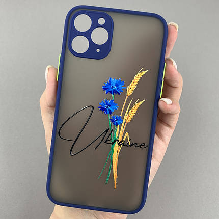 Чохол для Apple iPhone 11 Pro чохол з принтом колосок на телефон айфон 11 про синій q02r, фото 1