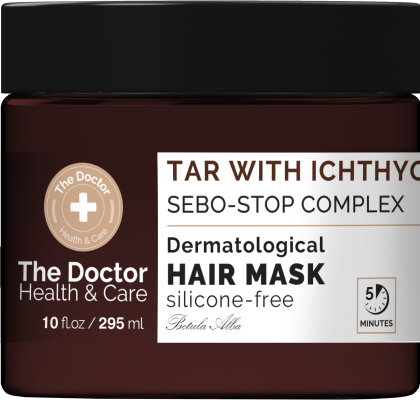 Маска The Doctor Health&Care Tar with Ichthyol + Sebo-Stop complex Проти лупи 946 мл