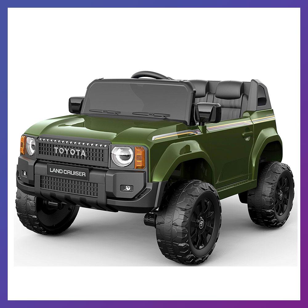 Дитячий електромобіль на акумуляторі Джип Toyota Land Cruiser M 2155 на радіокеруванні дітей 3-8 років Зелений