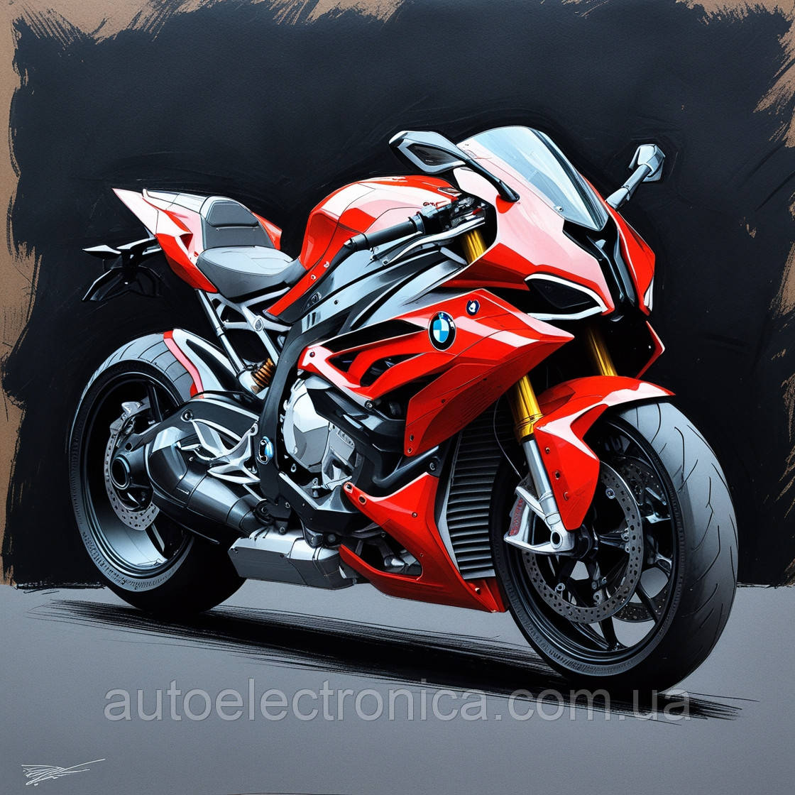 Картина на полотні "Futuristic Red BMW Motorcycle" | FMD 7.02, фото 1