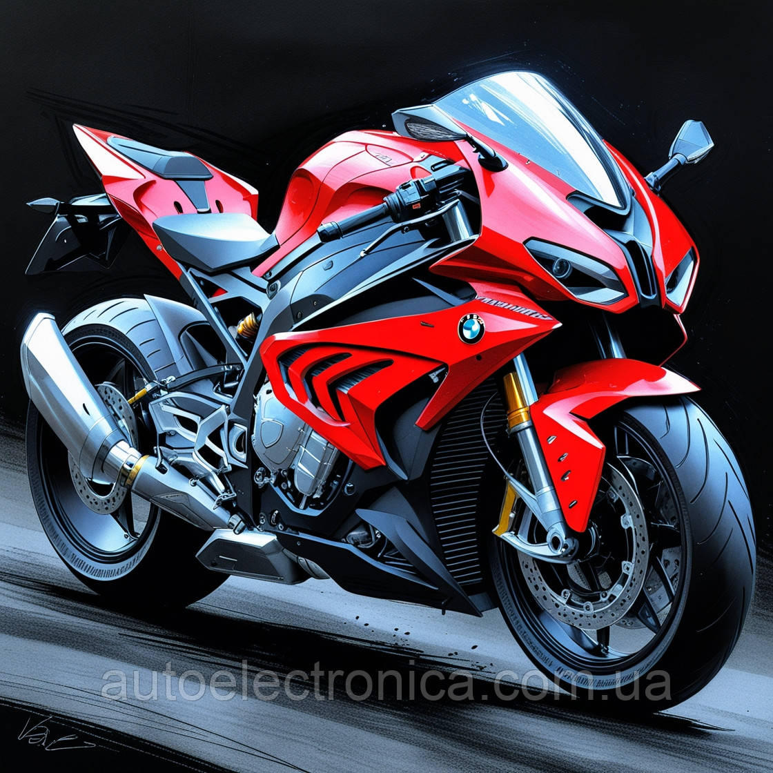 Картина на полотні "Futuristic Red BMW Motorcycle" | FMD 7.05