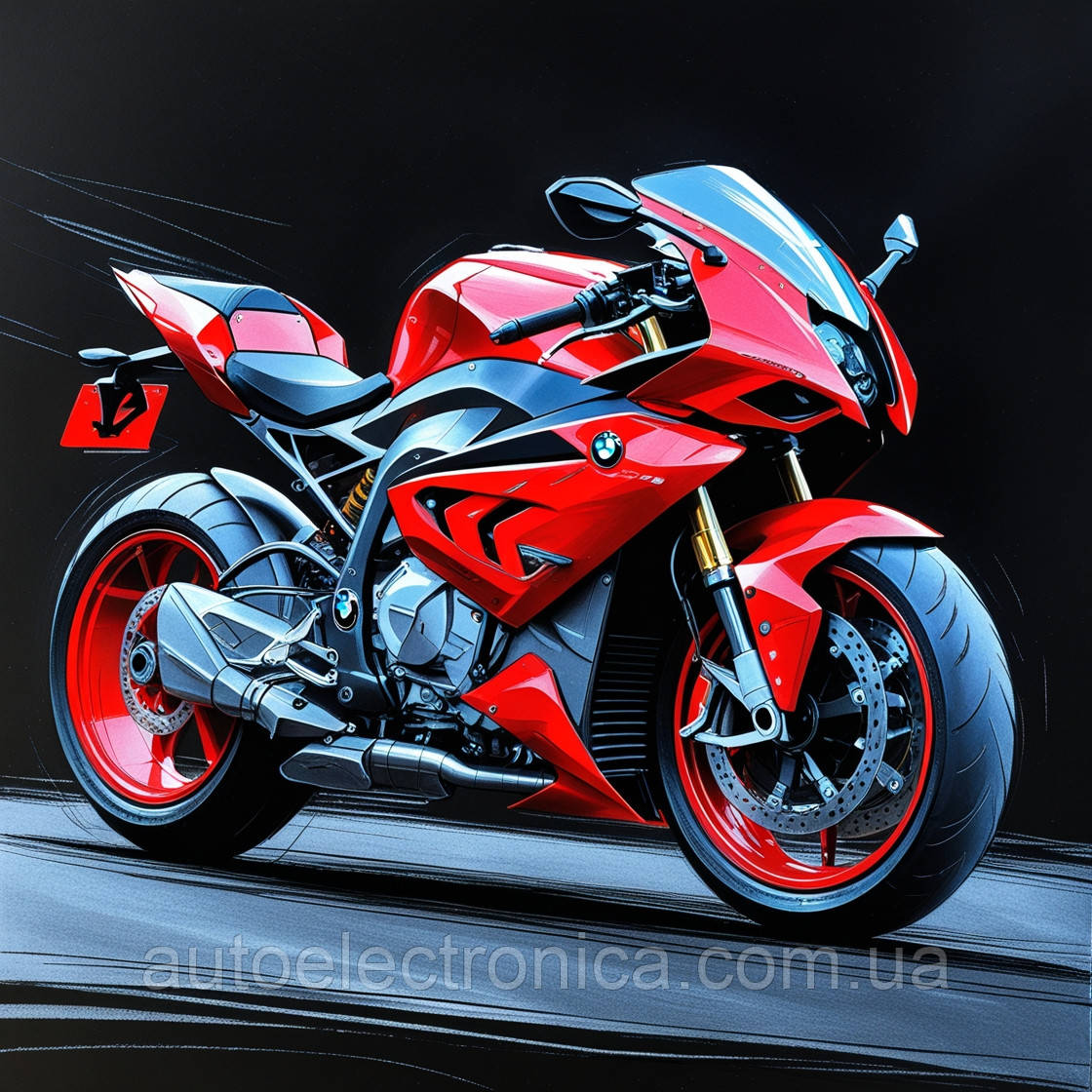 Картина на полотні "Futuristic Red BMW Motorcycle" | FMD 7.06