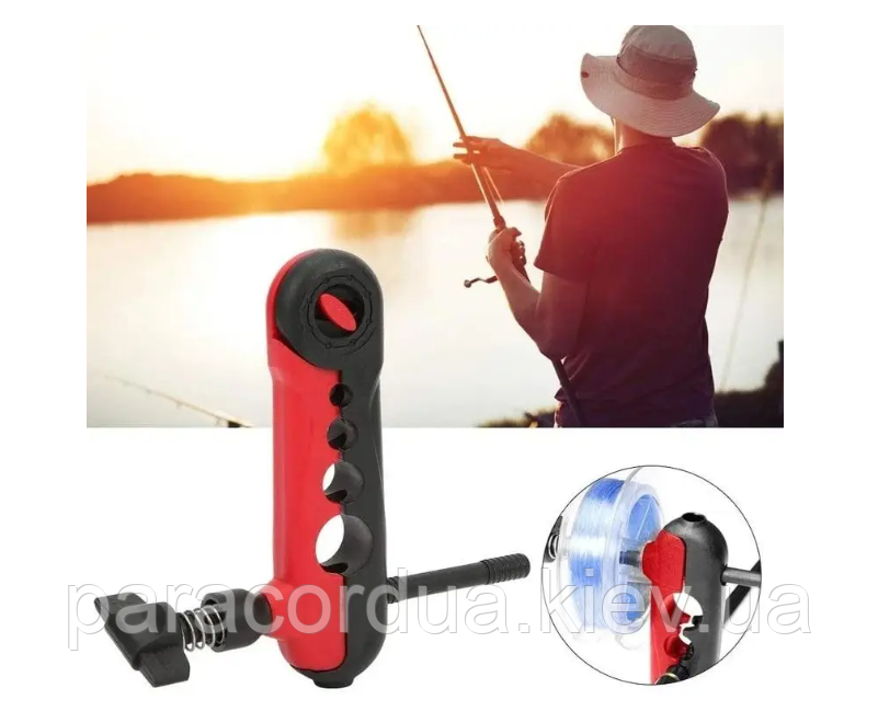 Пристрій для намотування волосіні, шнура на рибальську котушку