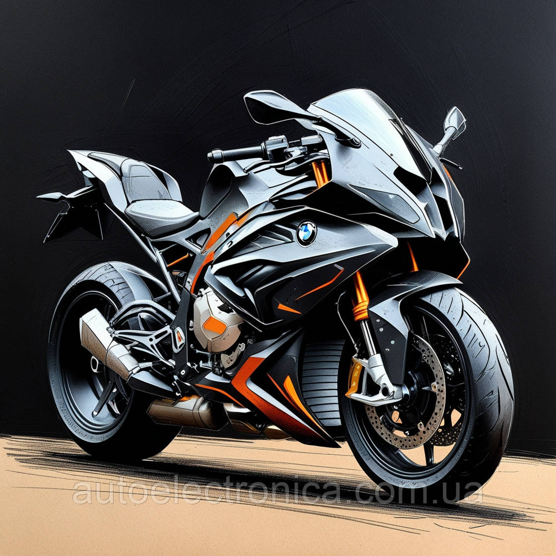 Картина на полотні "Futuristic Black BMW Motorcycle" | FMD 7.12