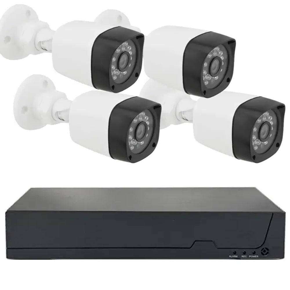 Комплект відеоспостереження на 4 камери 5MP + реєстратор, DVR KIT 7004 / Система відеоспостереження для дому, фото 1