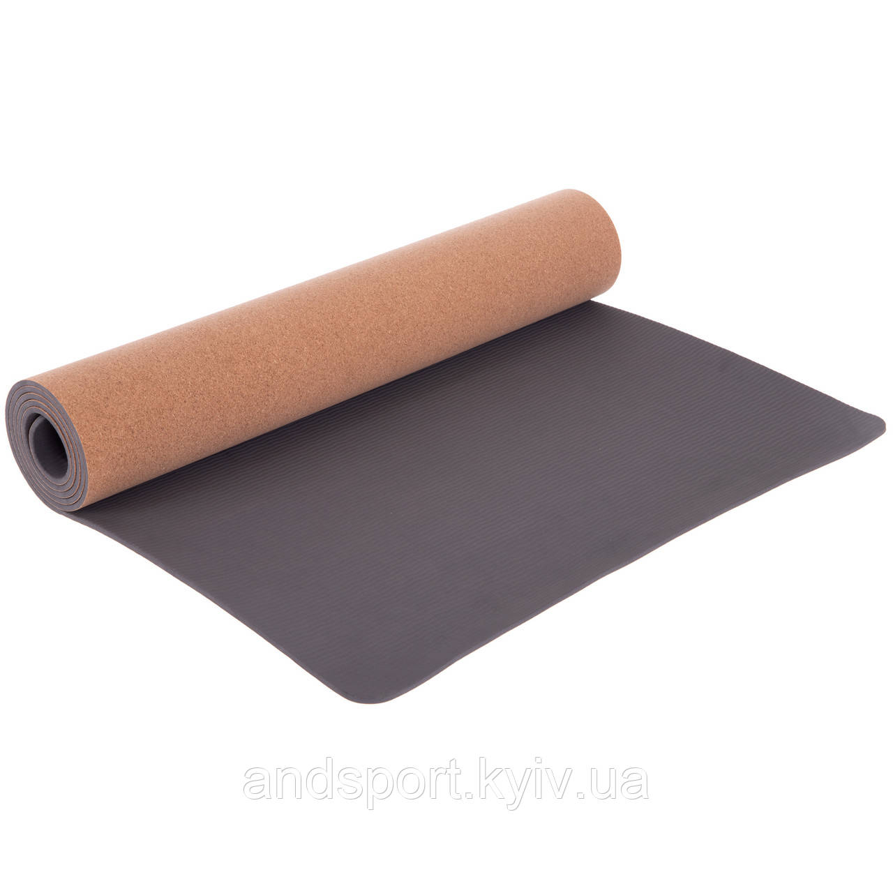 Килимок для йоги корковий каучуковий ZELART FI-7212 183x61x0,5см кольори в асортименті Код FI-7212