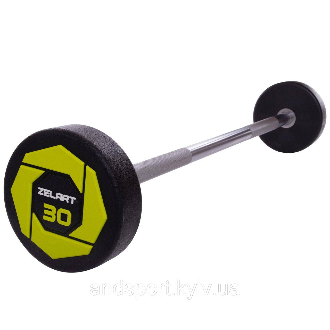 Штанга фіксована пряма поліуретанова Zelart Urethane Barbell TA-2689-30 довжина-107см 30кг Код TA-2689-30