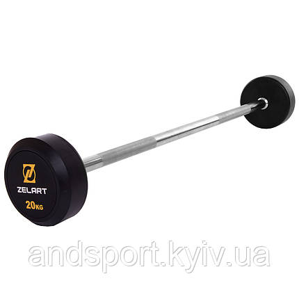 Штанга фіксована пряма прогумована Zelart Rubber Coated Barbell TA-2685-20 довжина-95см 20кг Код TA-2685-20, фото 1