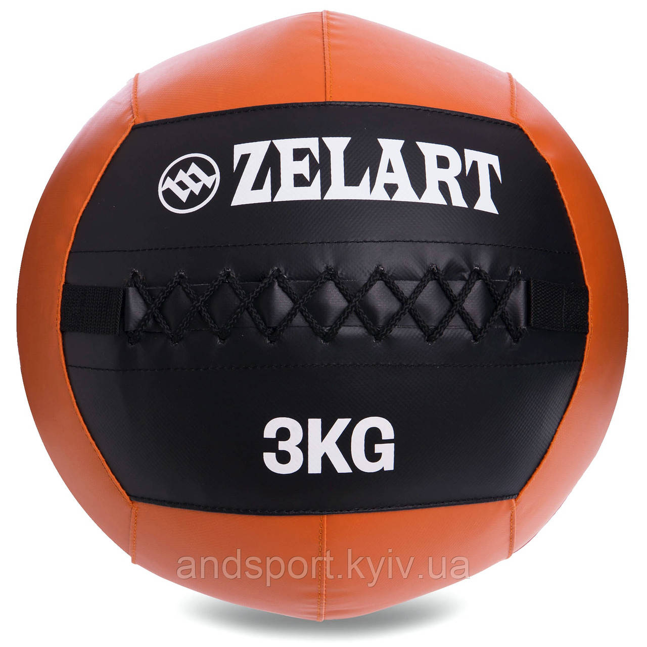 М'яч набивний для кросфіту волбол WALL BALL Zelart FI-5168-3 3кг чорний-помаранчевий Код FI-5168-3